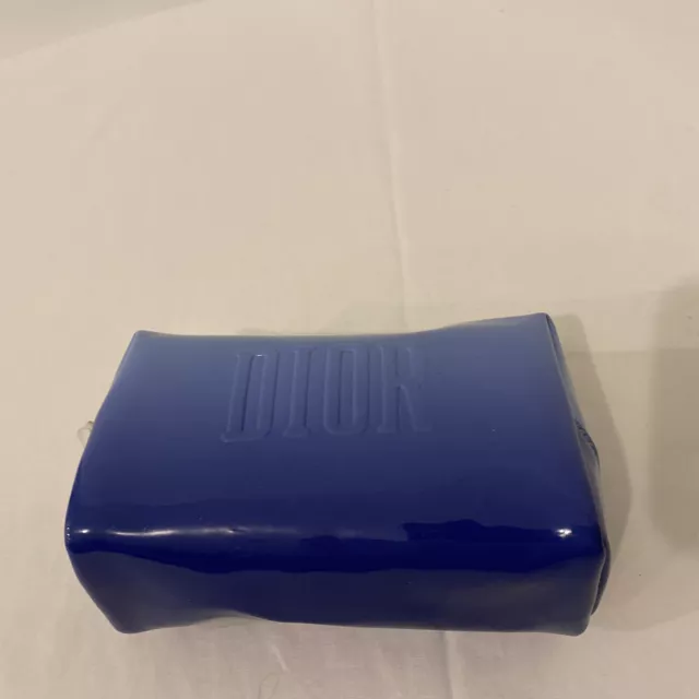 Christian Dior Beauty Logo Ombré Blue Case Cosmetic Makeup Bag Pouch Clutch