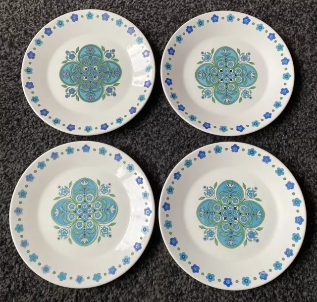 Vintage J&G MEAKIN Impact MCM Studio Ware Stoneware 17.5cm Small Side Plates x 4