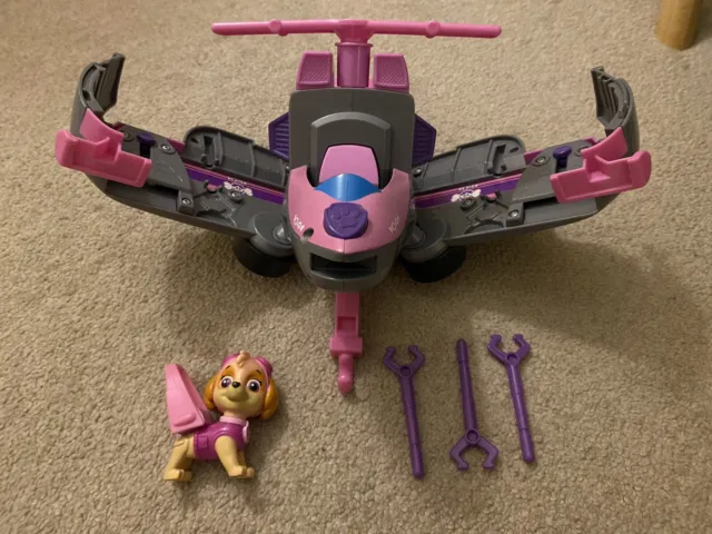 Paw Patrol-Skye Flip & Fly Toy helicopter Vehicle With Launching Hooks & Figure