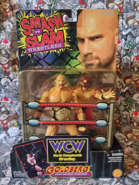 SMASH 'N SLAM Wrestling Ring w/Mean Gene Okerlund NEW MSB Toybiz 1998  WCW/NWO