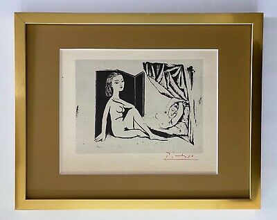 Pablo di Picasso 1947 Firmato Stampa Opaca A Be con Cornice 27.9X35.6cm List