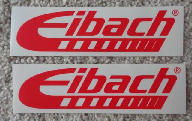 2x Aufkleber / Sticker Eibach Federn und Fahrwerke in rot