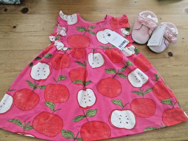 SCARPE DA ESTATE NEXT APPLE CON STAMPA TAGLIA 6-9mths SCARPE ROSA PER LA CURA DELLA MADRE UK2