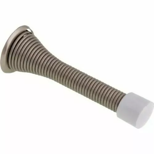 3" Spring Door Stop with Rubber Tip | AS LOW AS 50 CENTS EACH | Brass or Nickel
