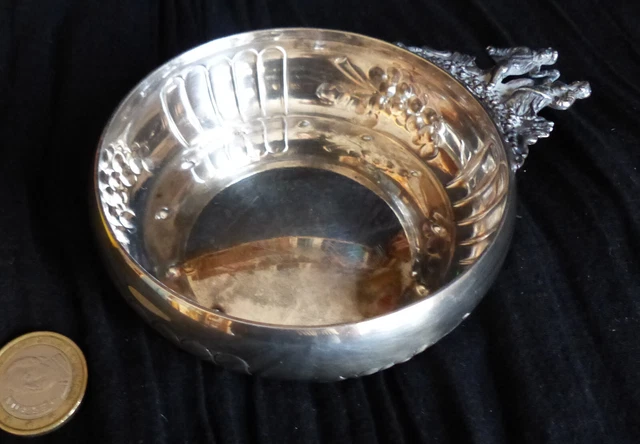 grand tastevin en metal argente