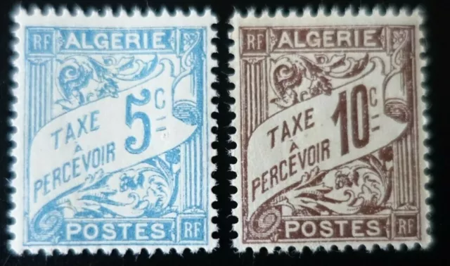 France Colonie Algérie Timbre Taxe N°1A + N°2 Neuf ** Luxe Mnh