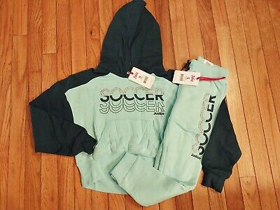 NWT Girls Justice Outfit Soccer Hoodie/Joggers Size 7 8 10 12 14 Teal Blue