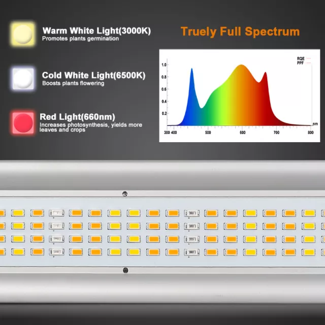 Phlizon FC 4800 6500 8000 LED Grow Light Bar espectro completo Samsung plantas de interior 3