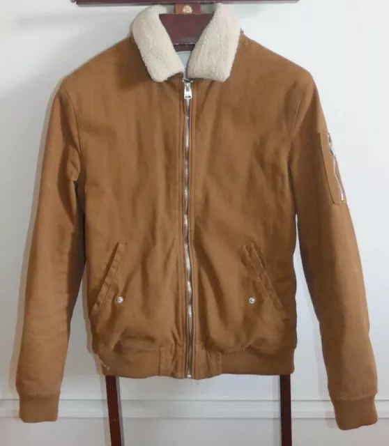 Veste aviateur blouson bombers SPRINGFELD camel col mouton