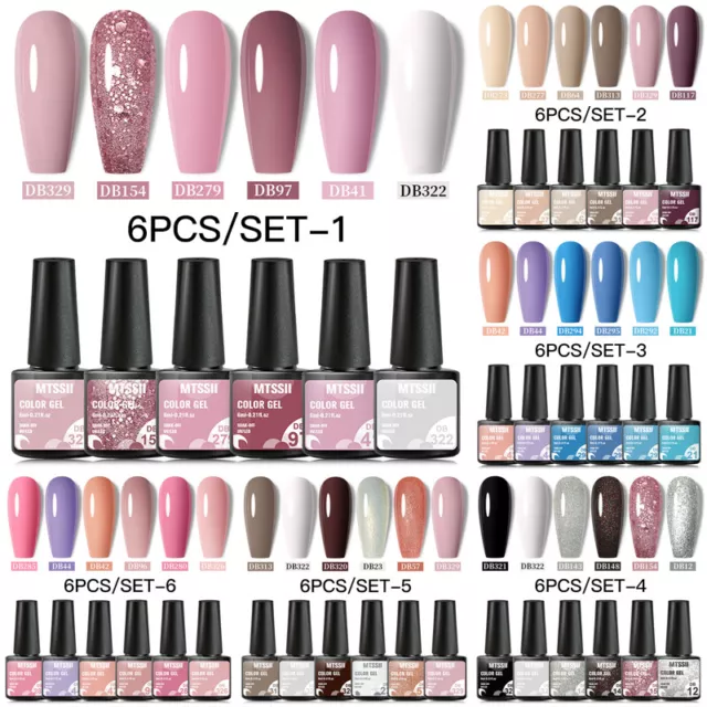 MTSSII 6 Colors Sweet Color UV Gel Polishes Soak Off UV Lamp Gel Varnish Salon