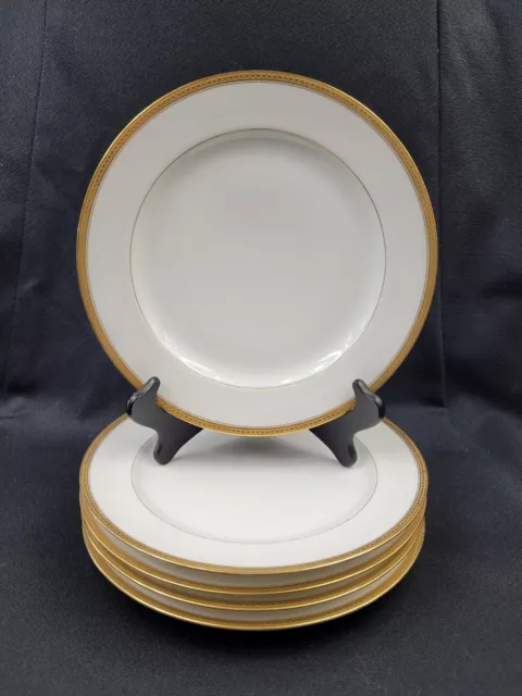 Haviland Limoges Marquis Dinner Plates Gold Encrusted Diamond Edge 5 Pcs Vtg  18