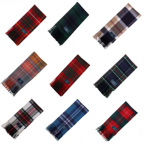 Nuova sciarpa tartan alla moda collo lungo sciarpe in lana scozzese clan - vari tartan