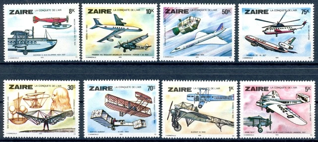 Zaire (Kongo) 580-587 postfrisch Flugzeug, Zeppelin #GI489