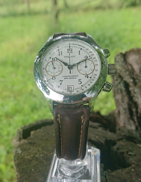 Cronografo POLJOT  "Classico, Quadrante Bianco", Orologio SOVIETICO, Vintage