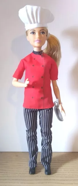 Mattel Barbie 2018 Chef You Can Be Anything Doll (320-139) Outfit 11" Red Hat