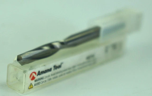 Amana 46250 Solid Carbide Spiral Plunge 1/4 x 1-1/8 Router Bit 1/4 Shank Up-Cut
