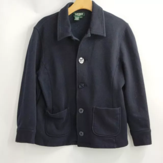 Lauren Ralph Lauren Women’s Jacket Fleece Navy Blue Size Petite Large