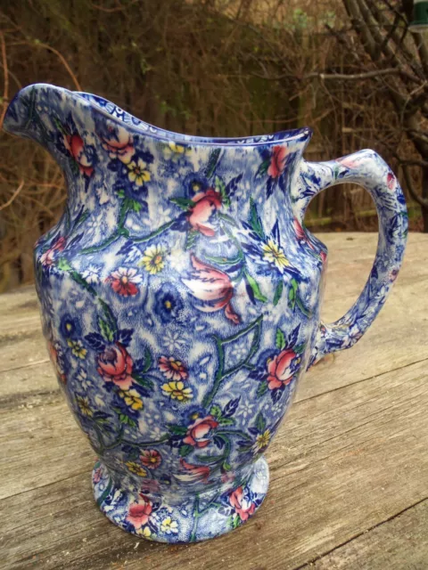 Maling for Ringtons Large Jug- "Chintz - Blue" - 1930's - Undamaged 3