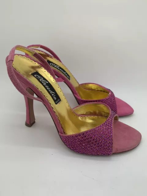 Francesco Sacco Femmes Daim Rose Cristal Chaussures Taille 35 (US 4.5) Détail
