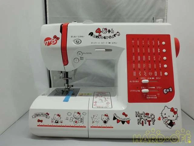 Jaguar Computer HELLO KITTY Sewing Machine 40Th Anniversary Model NKT-40TH USED