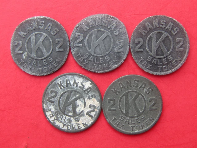 TAX COIN TOKEN KANSAS State Sales Tax 2-Mills 5-Tokens
