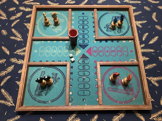 Ancien Jeu Garnier - Petit Chevaux & Dames - Plateau Double Face Complet - 22⚜️