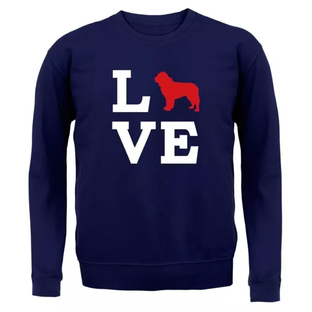 Love Perro Terranova Silueta - Sudadera con Capucha Adulto/Sudadera - Cachorro