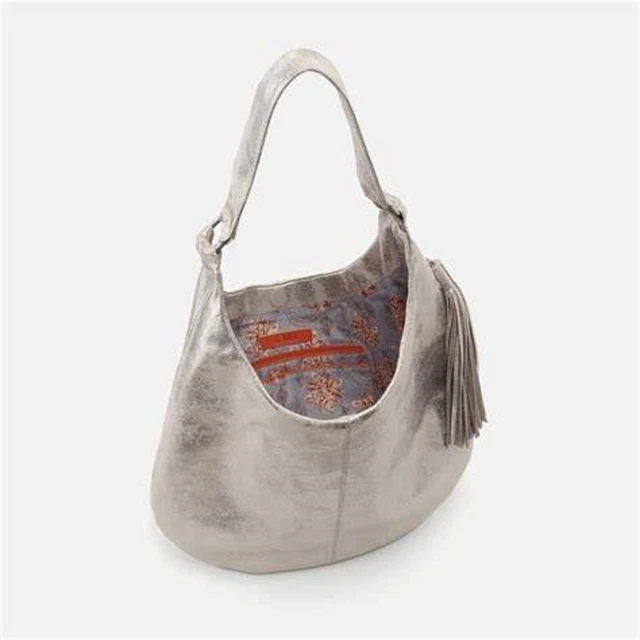 Hobo International Gardner Powder White Pebbled Leather Tote Satchel Tassel New