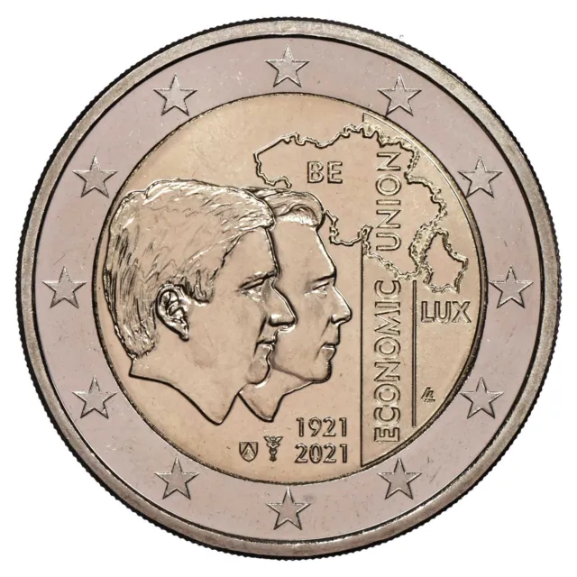 Belgique 2 euros 2021 commémorative Union économique belgo-luxembourgeoise