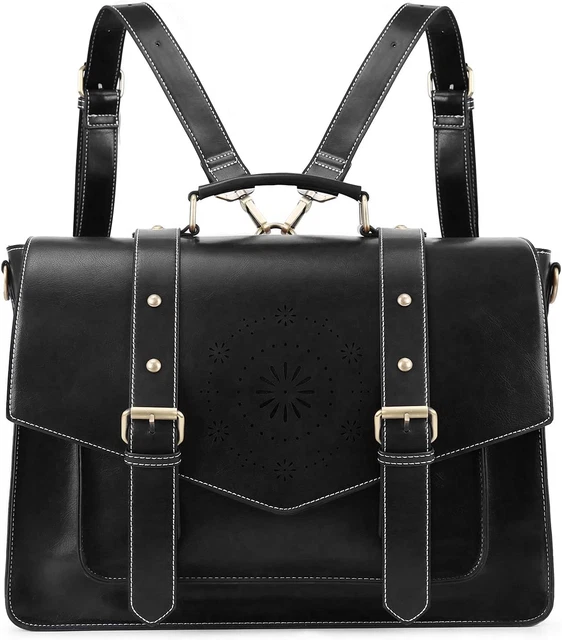 Backpack for Women Briefcase Messenger Laptop Bag Vegan Leather Satchel Work Bag