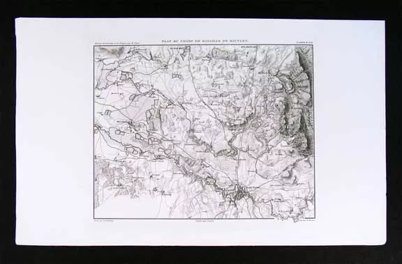 1859 Duvotenay Map Bautzen Battlefield Germany Napoleon