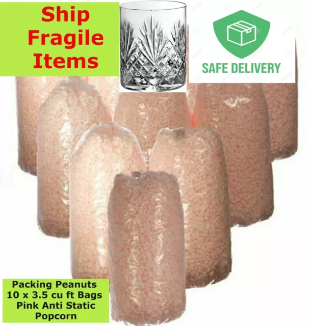 10 Bags Packing Peanuts 35 Cu Ft 10 x 3.5 Cu Ft Bags Pink anti Static Popcorn G