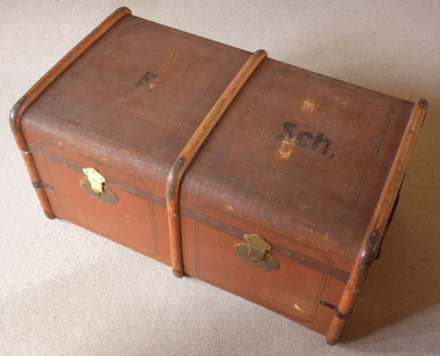 Sehr schöner antiker vintage Überseekoffer / Schrankkoffer, knapp 100 Jahre alt