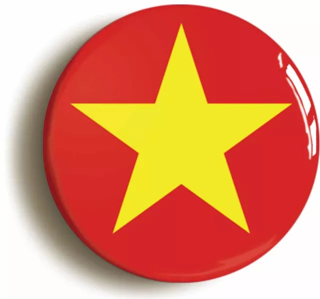 VIETNAM COMMUNIST FLAG BADGE BUTTON PIN (Size is 1inch/25mm diameter)