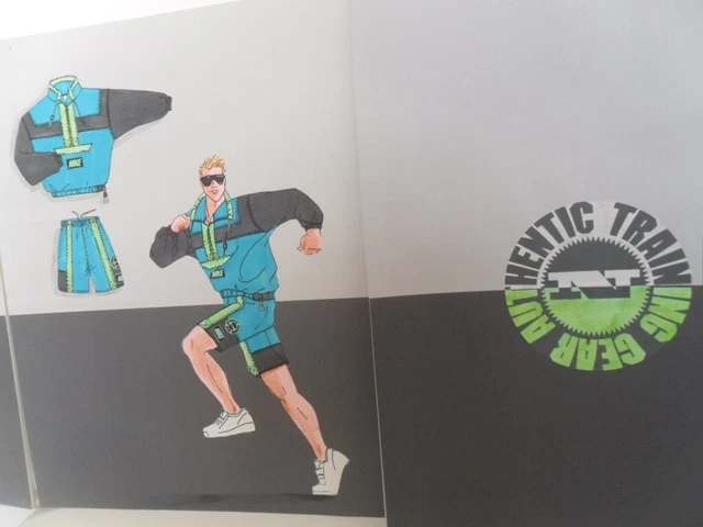 Sport apparel designs on boards ready to be manufactured.