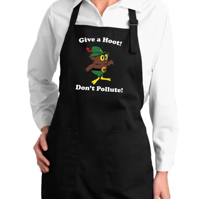 Give a Hoot Don't Pollute Earth Day Environmental Woodsy Owl gift Apron w/Pocket