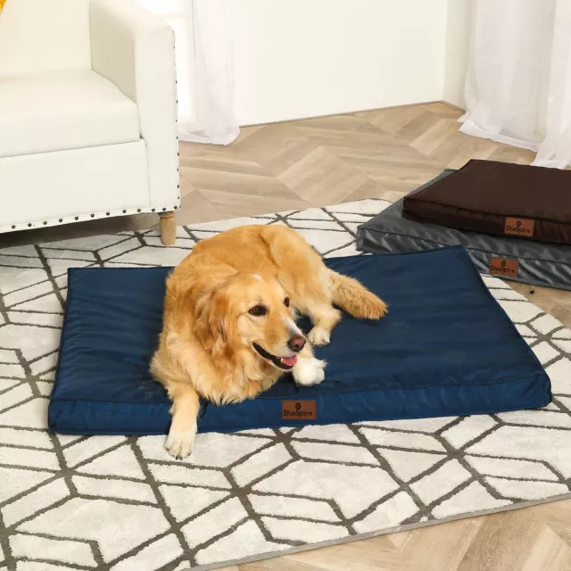 Super Soft Blue Large Dog Bed Orthopedic Memory Foam Waterproof Pet Mattress