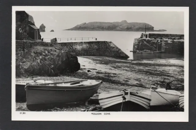 Postcard Mullion Cove nr Helston Cornwall boats in harbour RP