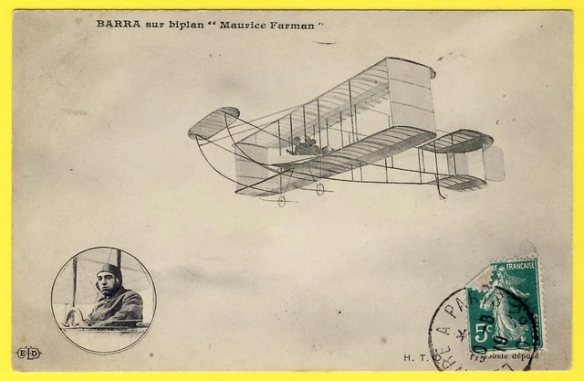 Aviateurs - AVIATION - Madame FRANCK sur Biplan FARMAN Aviateurs - AVIATION - Madame FRANCK sur Biplan FARMAN