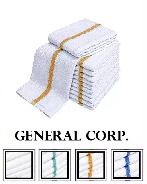 24 gold stripe super bar towel bar mop kitchen resturant cleaning towels 33oz