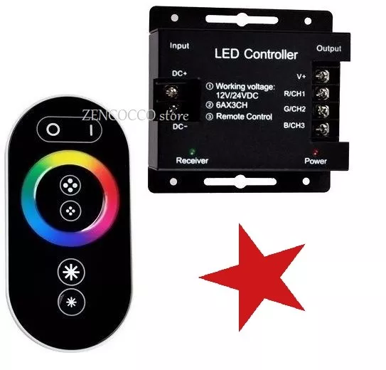 Offerta Led Controller Touch Telecomando Centralina X Striscia Rgb 12V/24V Strip