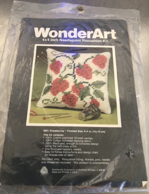 Kit de cojín con aguja de colección WonderArt 4x4 #6961 fresas