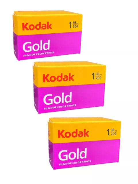 Kodak Gold 200 36 Exposure 35mm Film x 3 (Three Rolls of 36 Exposure Film)