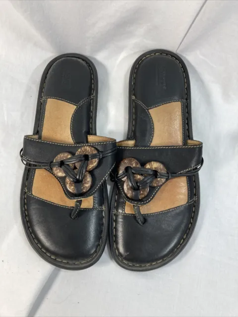 Born Sandals Women’s Size 9 Dark Brown Leather Comfort Thong Flip Flops