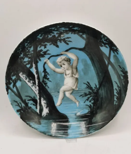 Coupe  Porcelaine Peinte camaieu 1800 1850 Enfant Putti romantique Paris 19ème