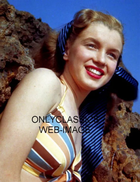 Young Marilyn Monroe In Bikini Top Bathing Beauty Photo Sweet Pinup Cheesecake