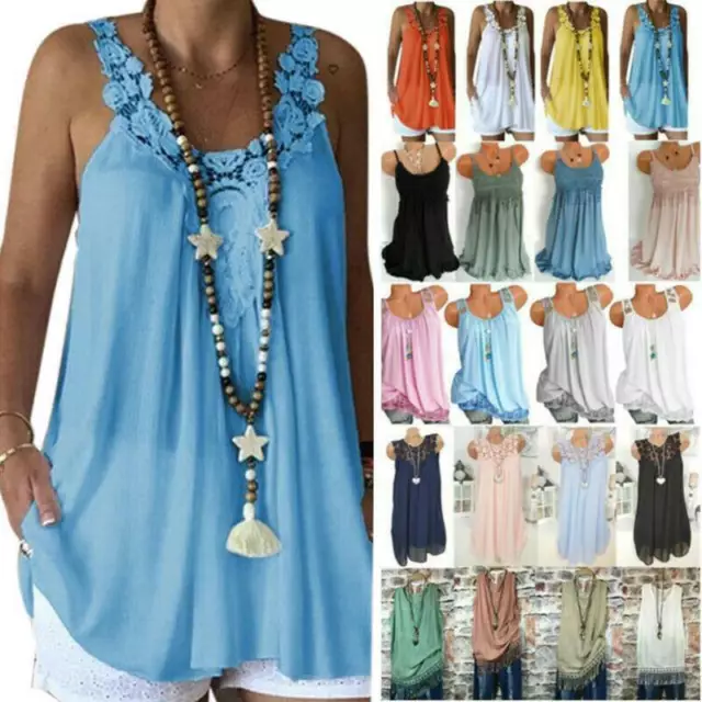 LADY Lace Mini Dress Tank Top Summer Beach Strappy Travel Vest Swing Dress UKξ