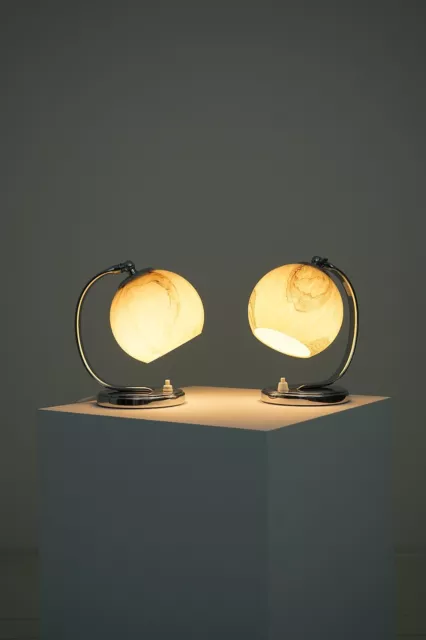 2 St.  Art Deco Nachttischlampen Tischleuchten Rupert Nikoll Lampe 50er 60er