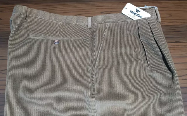 Pantaloni Velluto Marrone Valentini TG 60 drop 6 due pieghe Made in Italy
