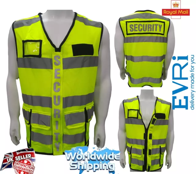 Tactical Security Duty Patrol Vest Hi Viz Yellow Sia Industry Door Staff.